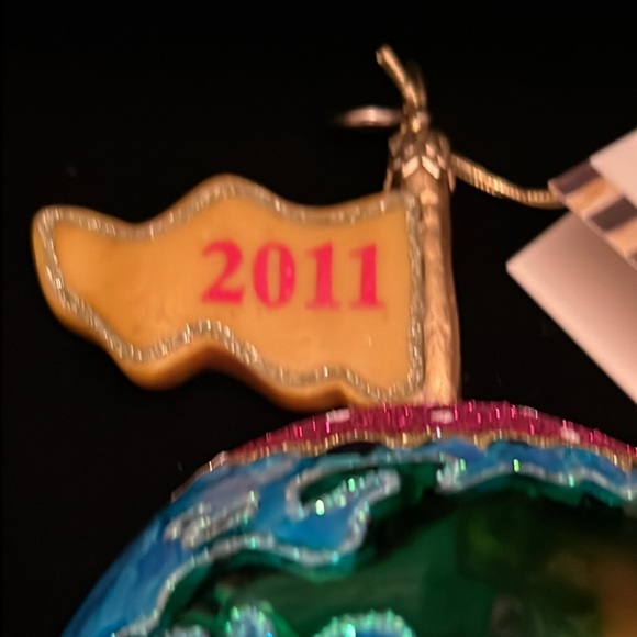 Mackenzie Childs Courtly Check Globe Ornament Retired 2011 - Picture 3 of 9